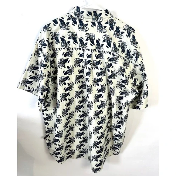 VTG Bugle Boy Mens Floral Blue Cotton Button Up Shirt Size XL Short Sleeve‎ NWT - Picture 12 of 12